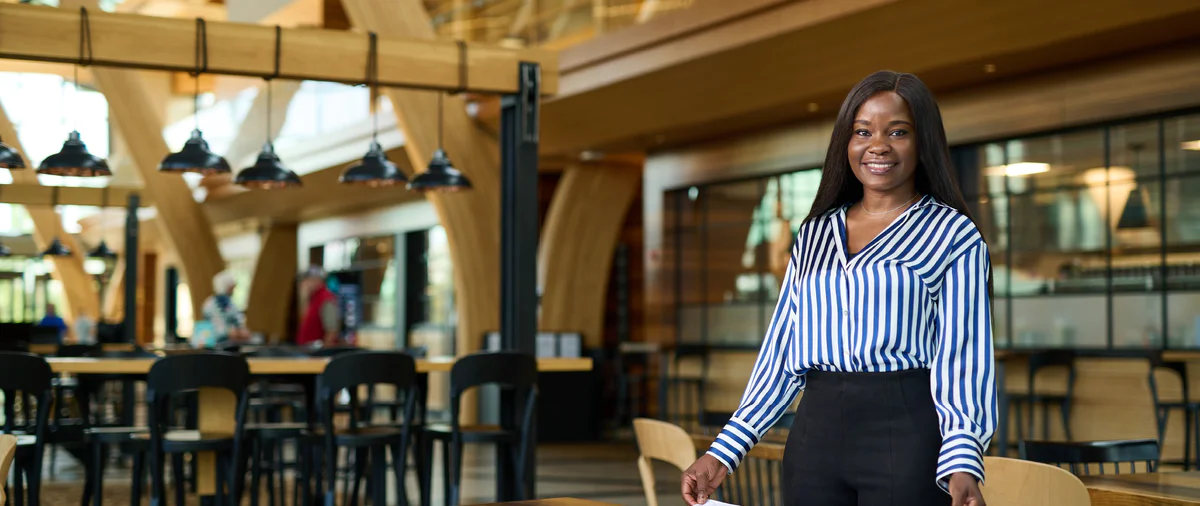 Employee smiling