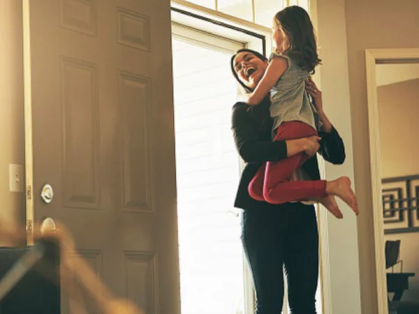 Parent holding child