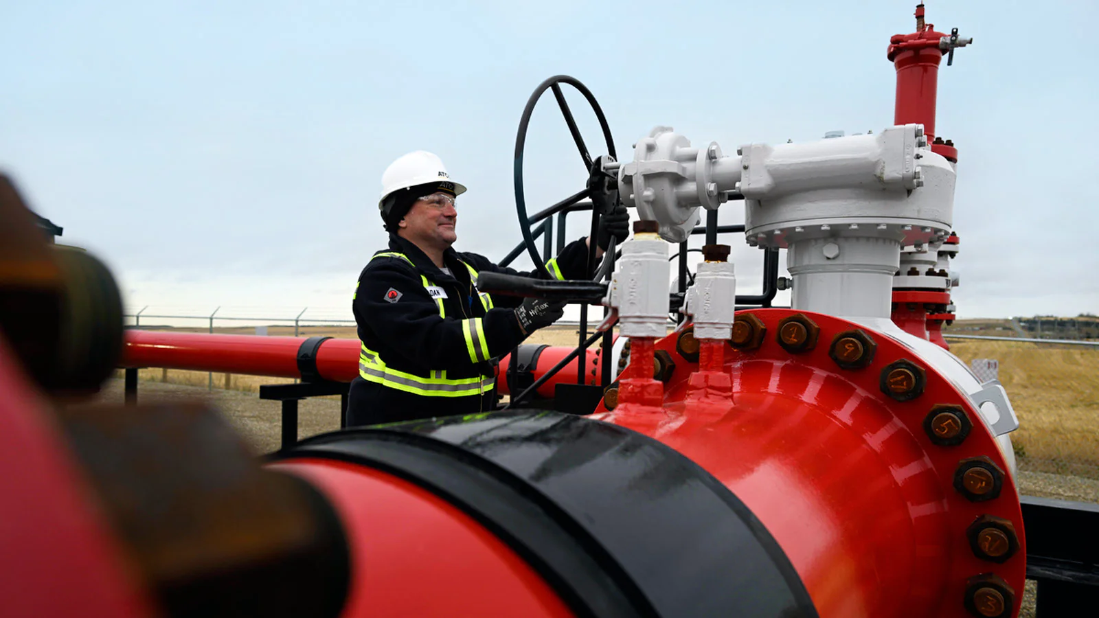Employee with pipe