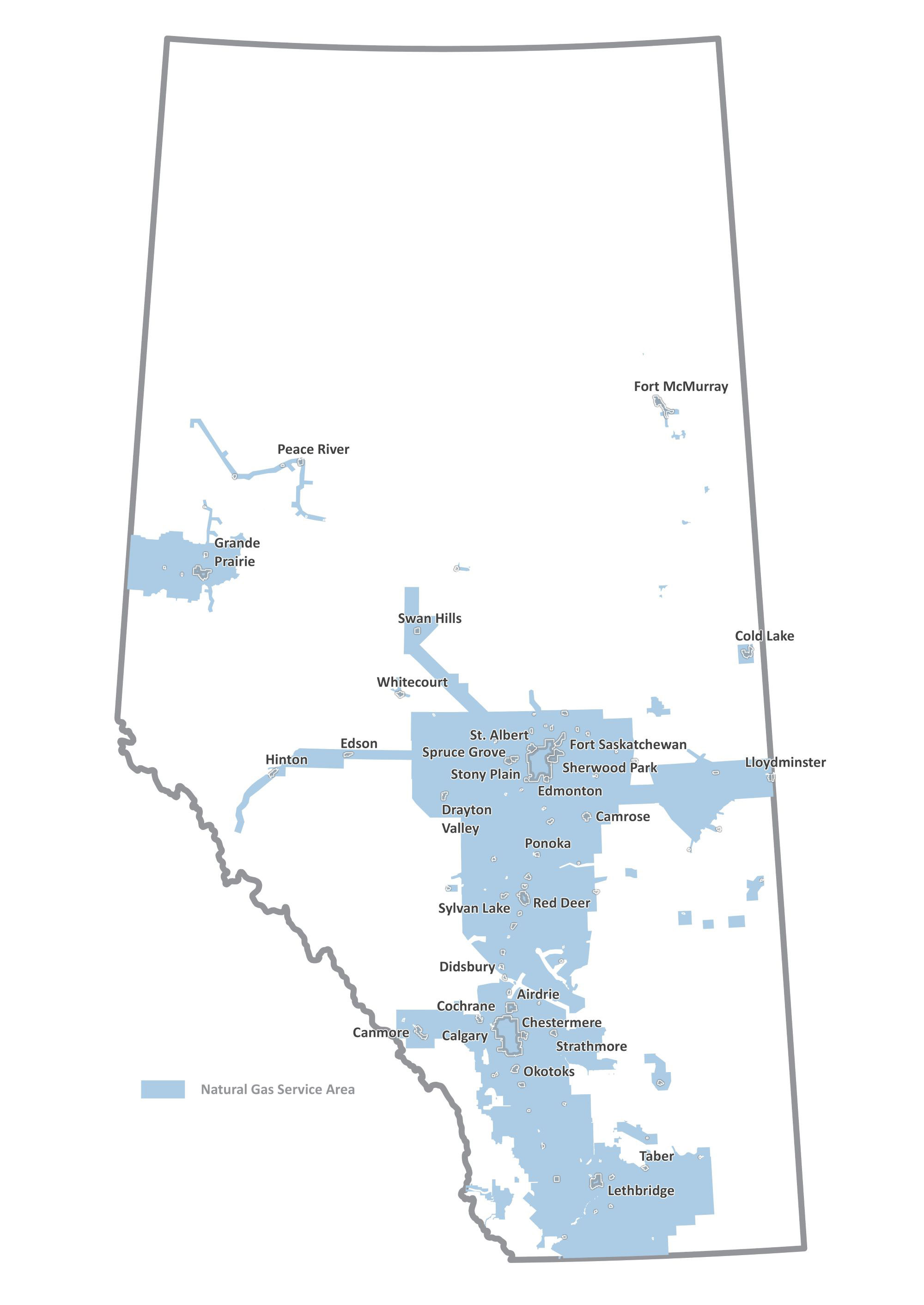 ATCO's Natural Gas Service Area