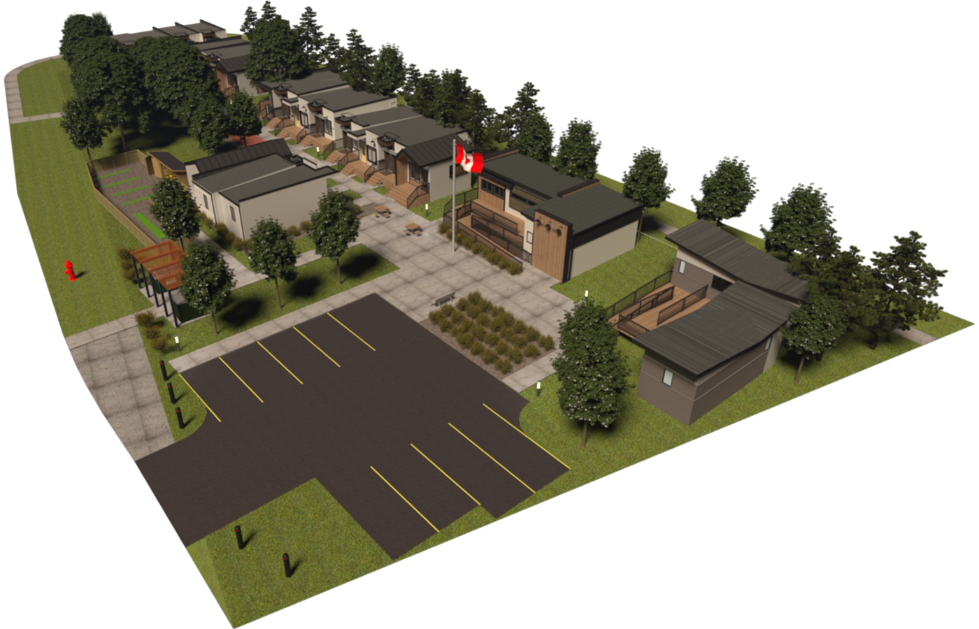 New village in the community of Homes for heroes in Edmonton, Alberta