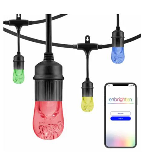 Enbrighten WiFi Colour Changing LED Patio Cafe Lights 24 Lights / 48 Feet