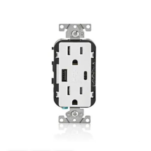 Leviton Receptacle with Type A and C USB Charging Ports