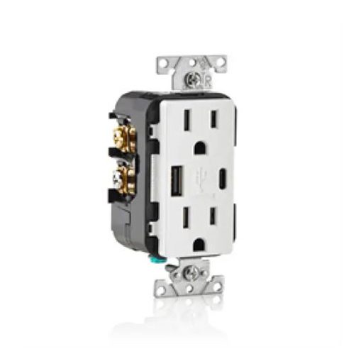 Leviton Receptacle with Type A and C USB Charging Ports
